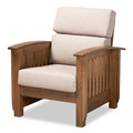 Baxton Studio Charlotte Taupe Upholstered Walnut Finished Wood 1-Seater Lounge Chair 162-9797